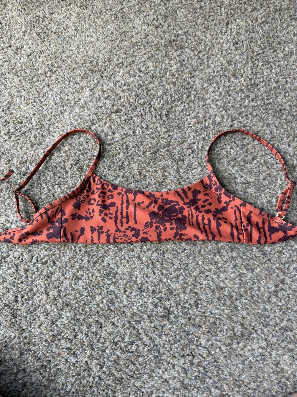 Skatie Maddie top in Utica print Orange Animal Print Bikini Top XS